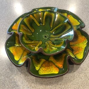 Mid-century treasurecraft tidbit trays as-is